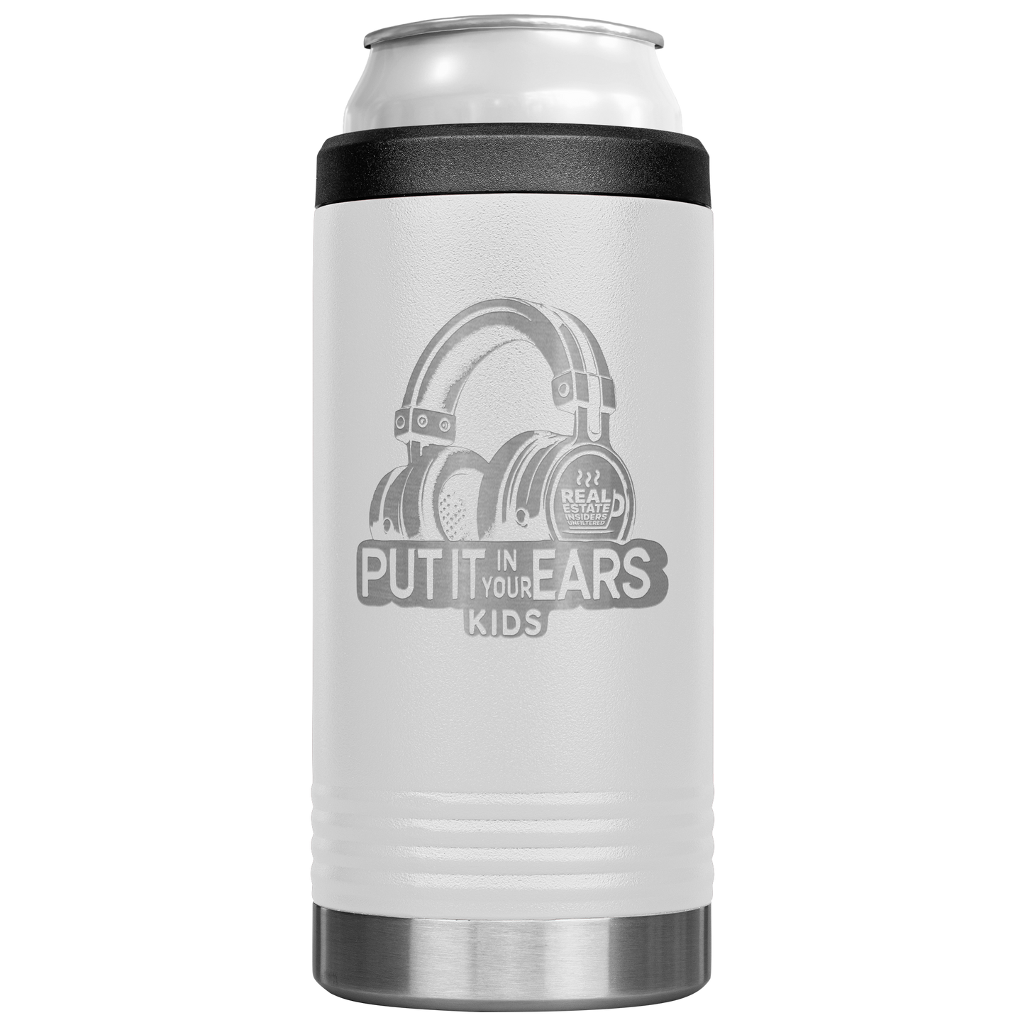 Put_It_In_Your_Ears_Kids_Insiders_Slim_C_12oz_Koozie_Main_White_Mockup.png
