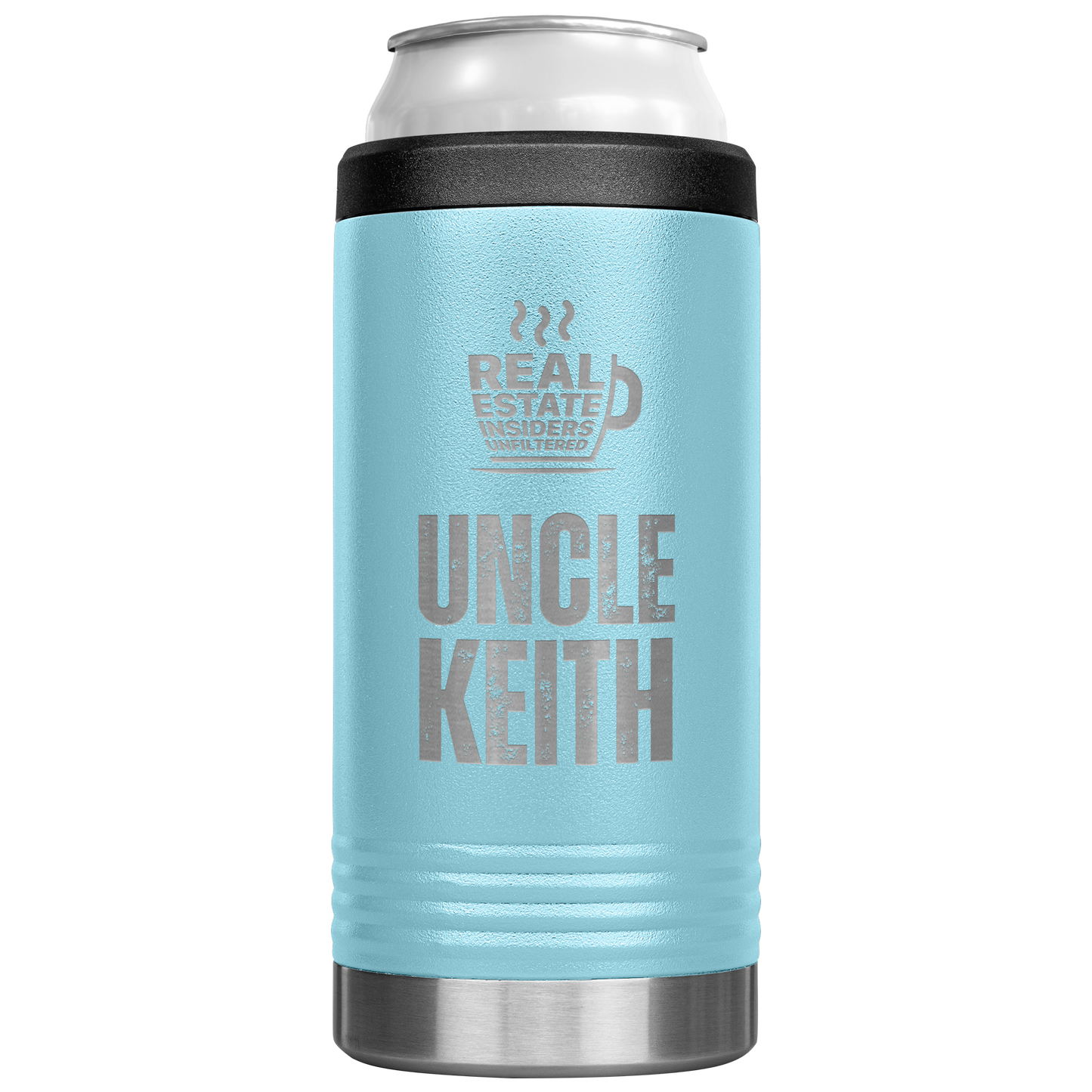 Uncle_Keith_Slim_Can_Cooler_12oz_Koozie_Main_LtBlue_Mockup.png