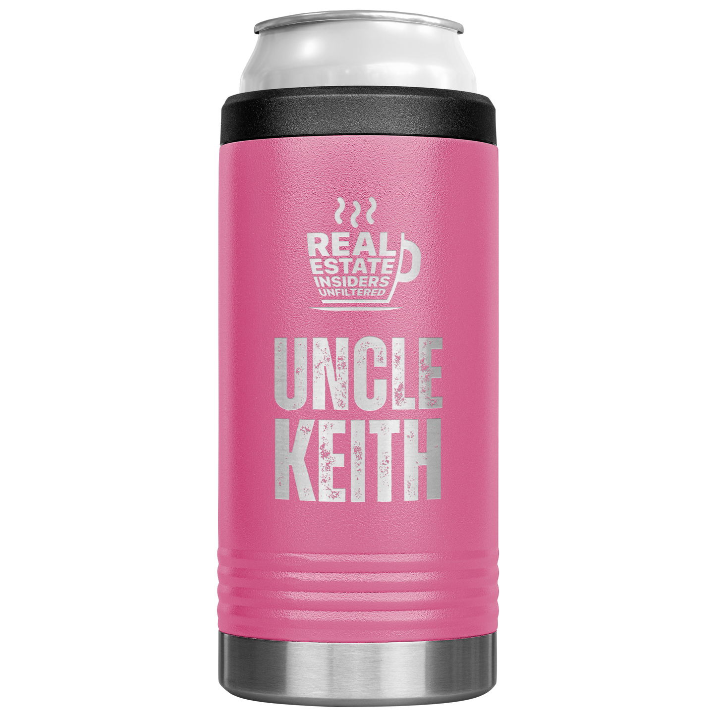 Uncle_Keith_Slim_Can_Cooler_12oz_Koozie_Main_Pink_Mockup.png