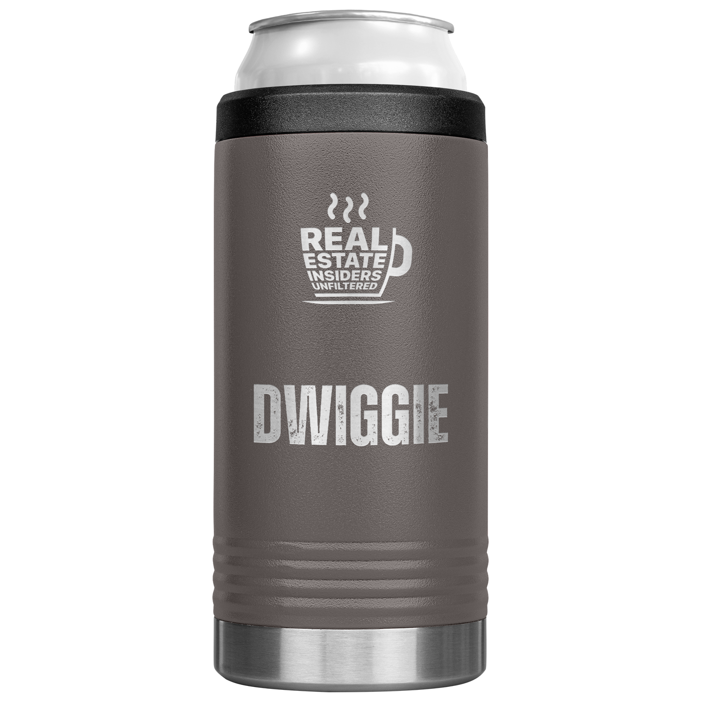 Dwiggie_Slim_Can_Cooler_12oz_Koozie_Main_Pewter_Mockup.png